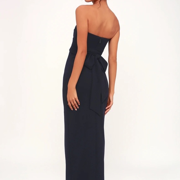 Lulu’s XS navy blue strapless formal dress - Picture 3 of 4